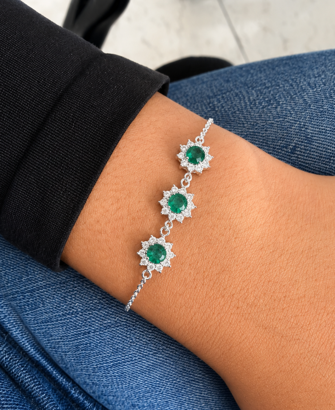 Pulsera flor verde
