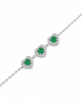 Pulsera corazones esmeralda