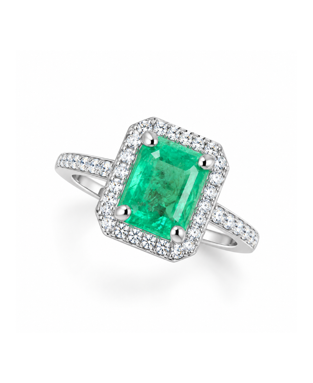 Premium esmeralda anillo