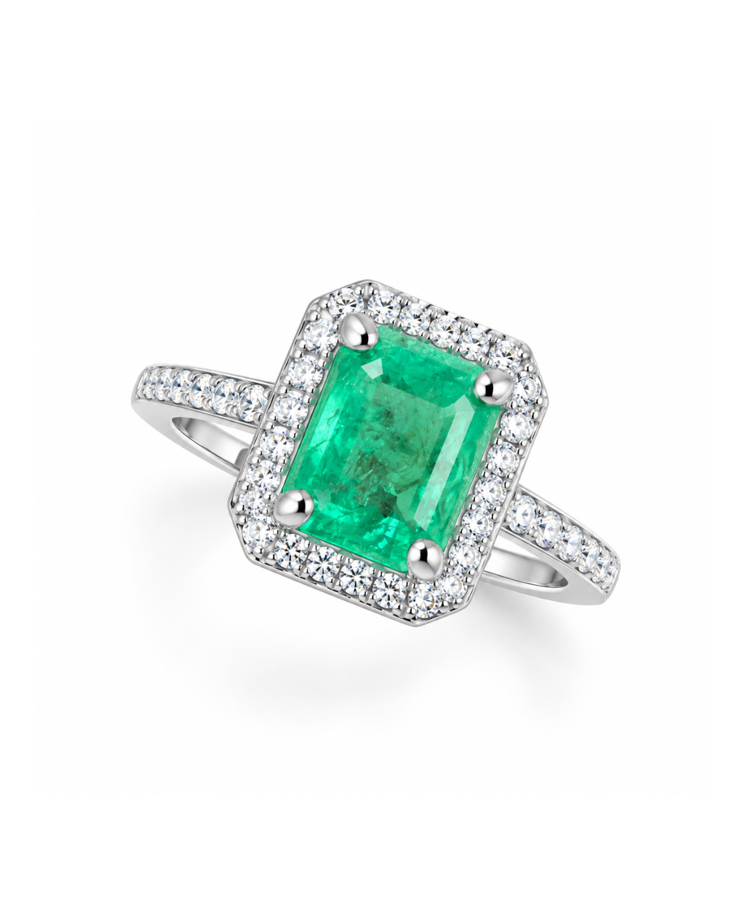Premium esmeralda anillo