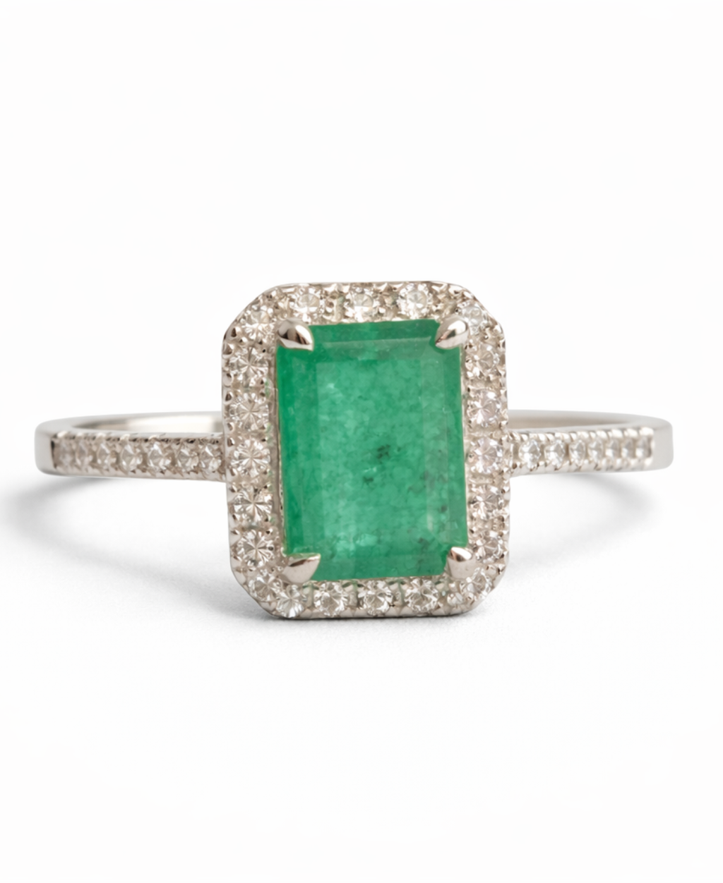 Premium esmeralda anillo