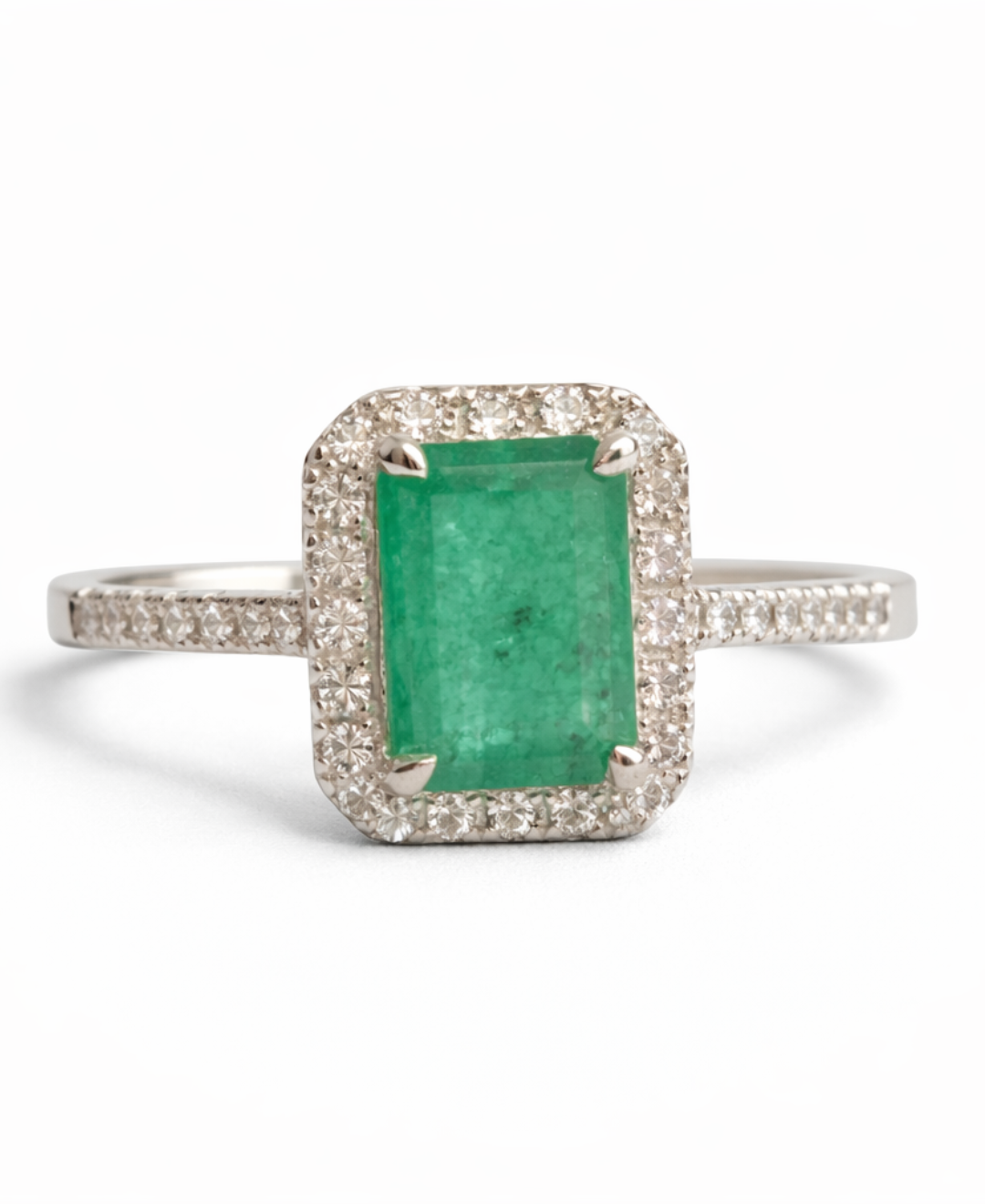 Premium esmeralda anillo