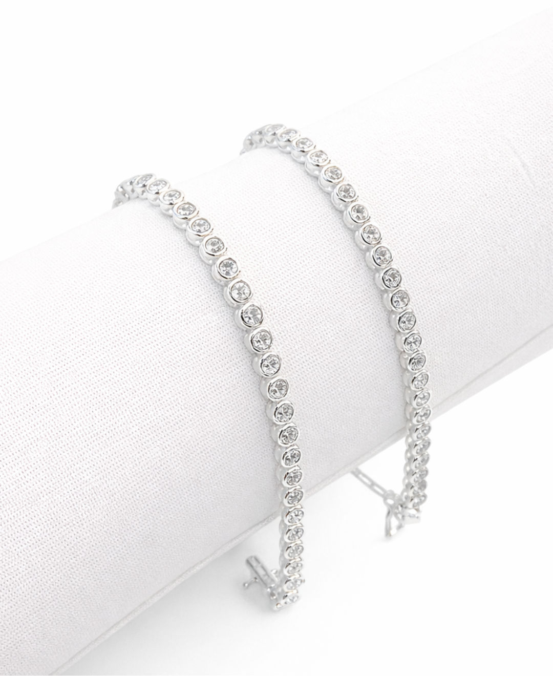 Pulsera tenis blanca circular