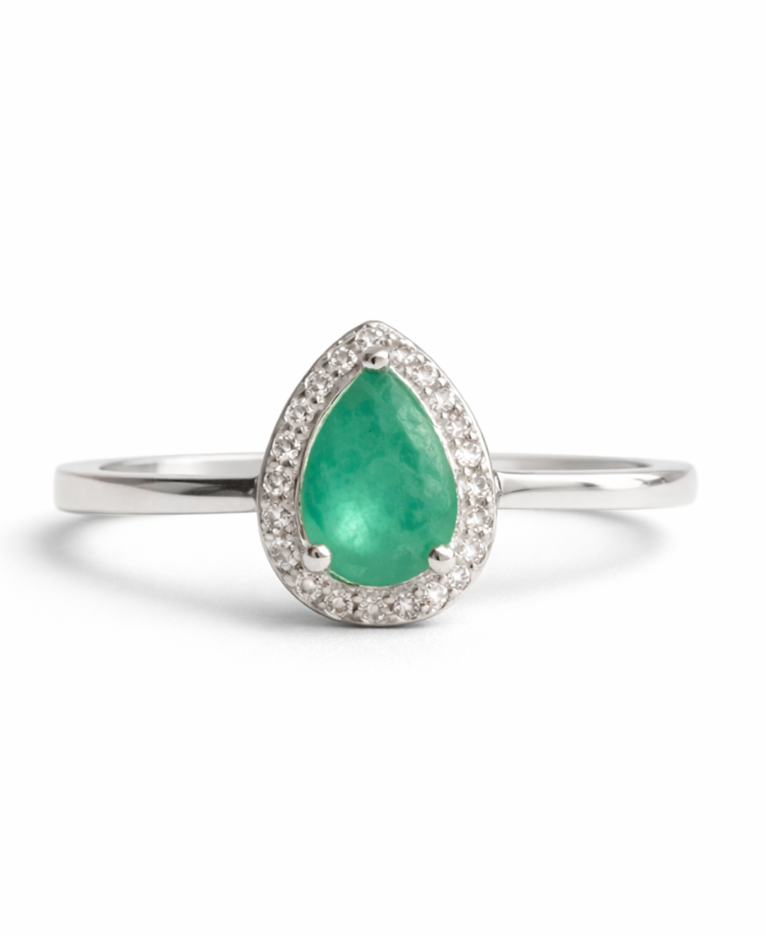 Gota de esmeralda anillo