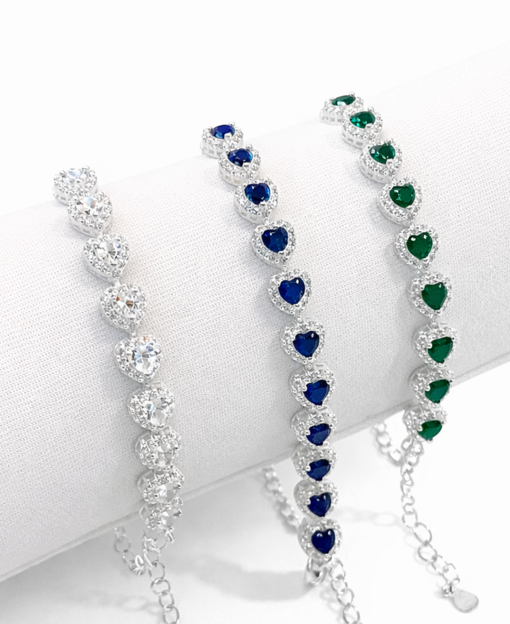 Pulsera tenis corazones