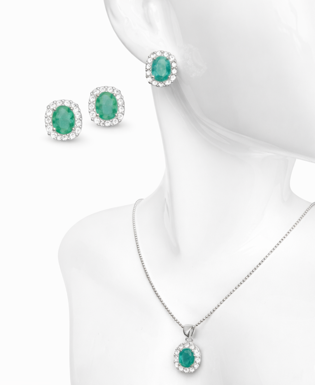 Set óvalo verde real