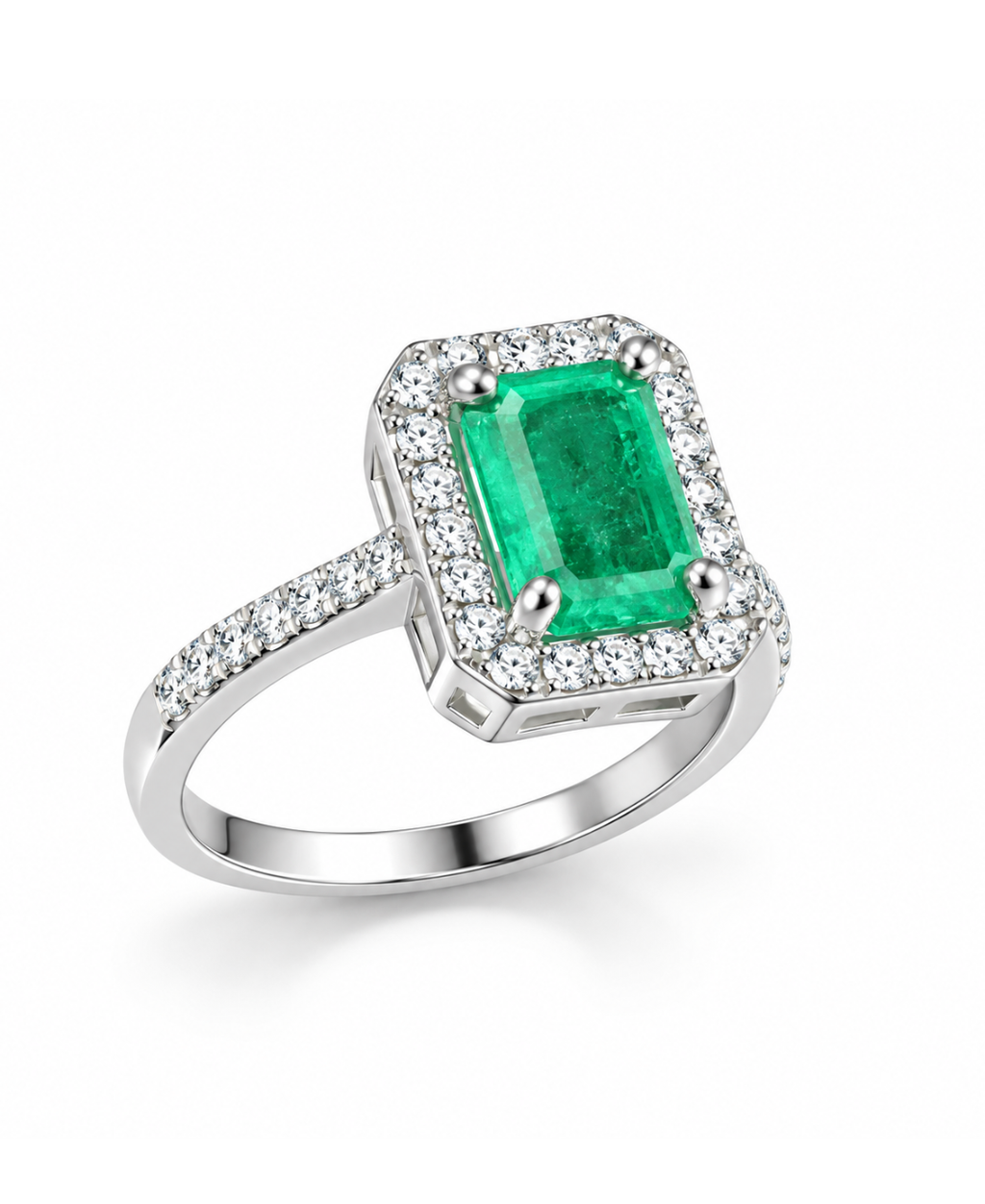 Premium esmeralda anillo
