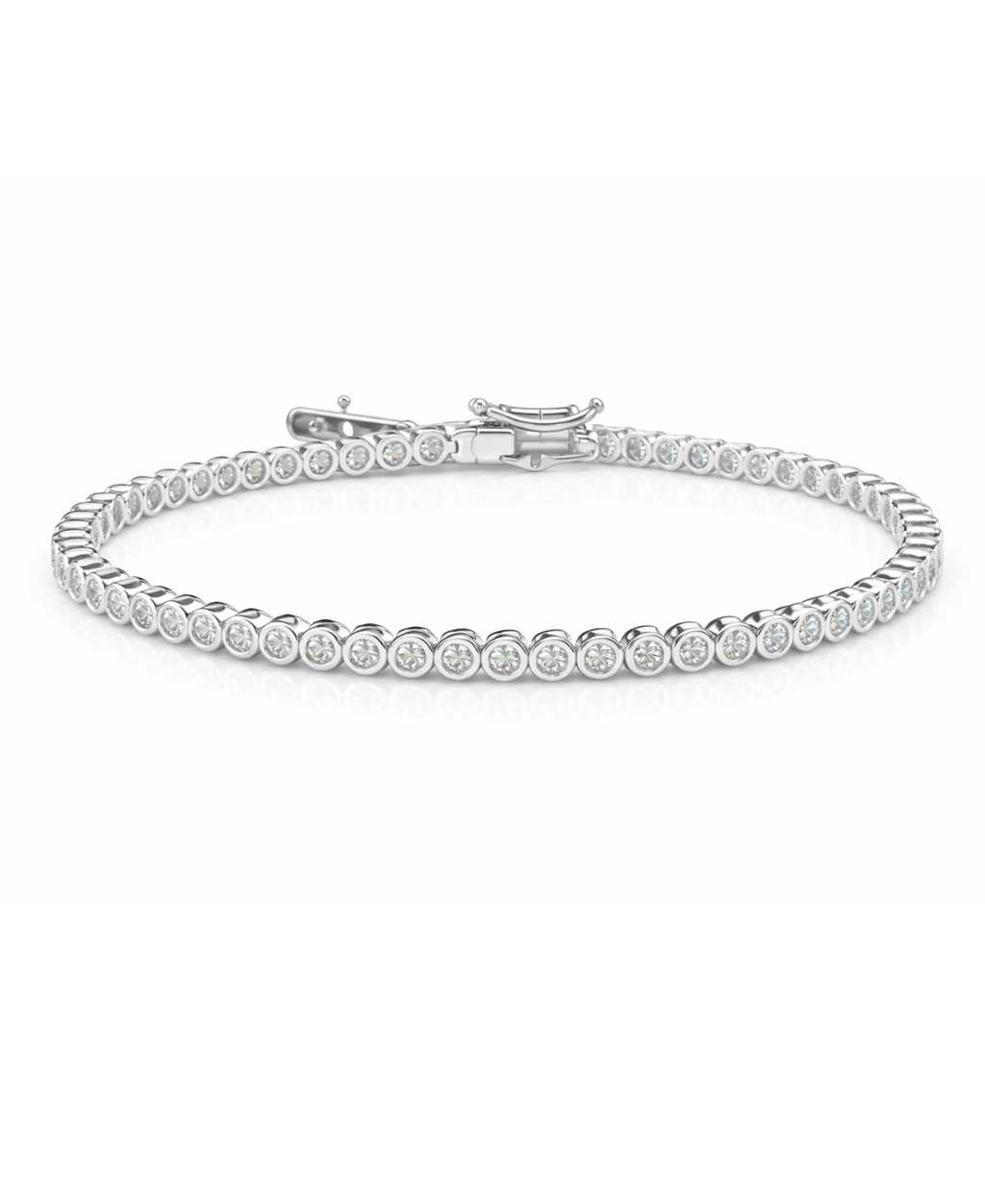 Pulsera tenis blanca circular