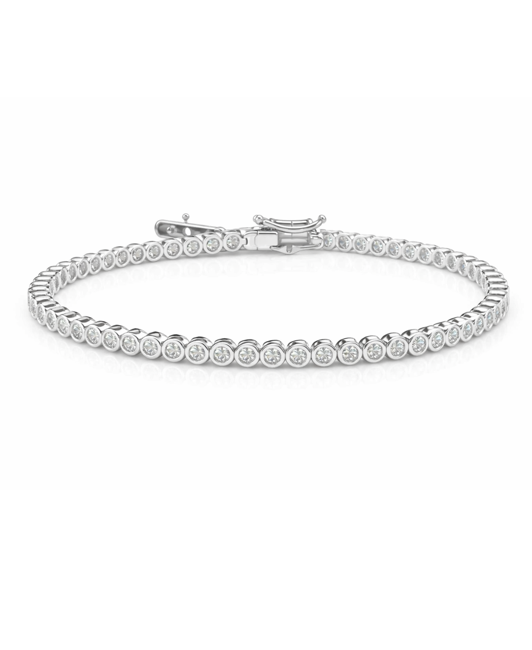 Pulsera tenis blanca circular