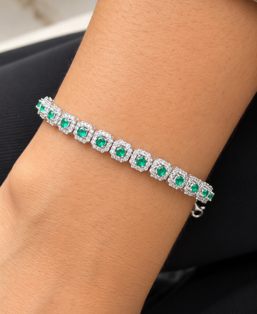 Pulsera Tenis Cuadrada