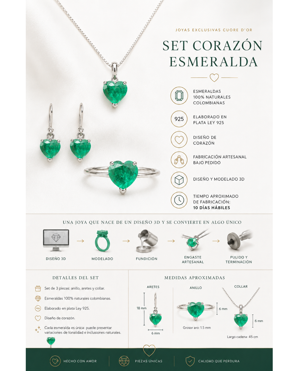 Set corazón real