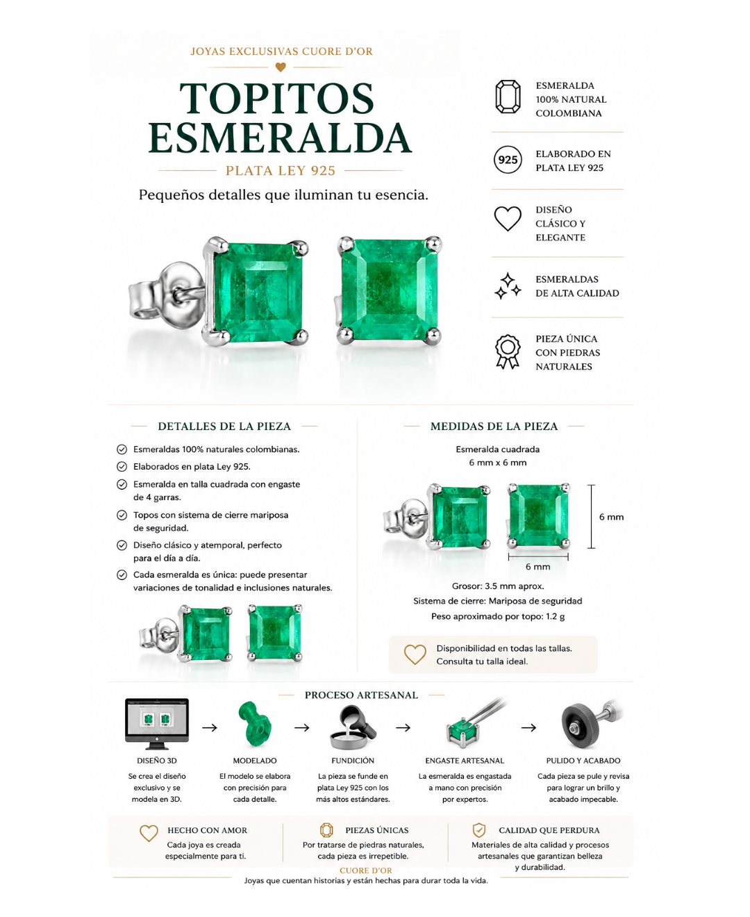 Topos cuadrados esmeralda