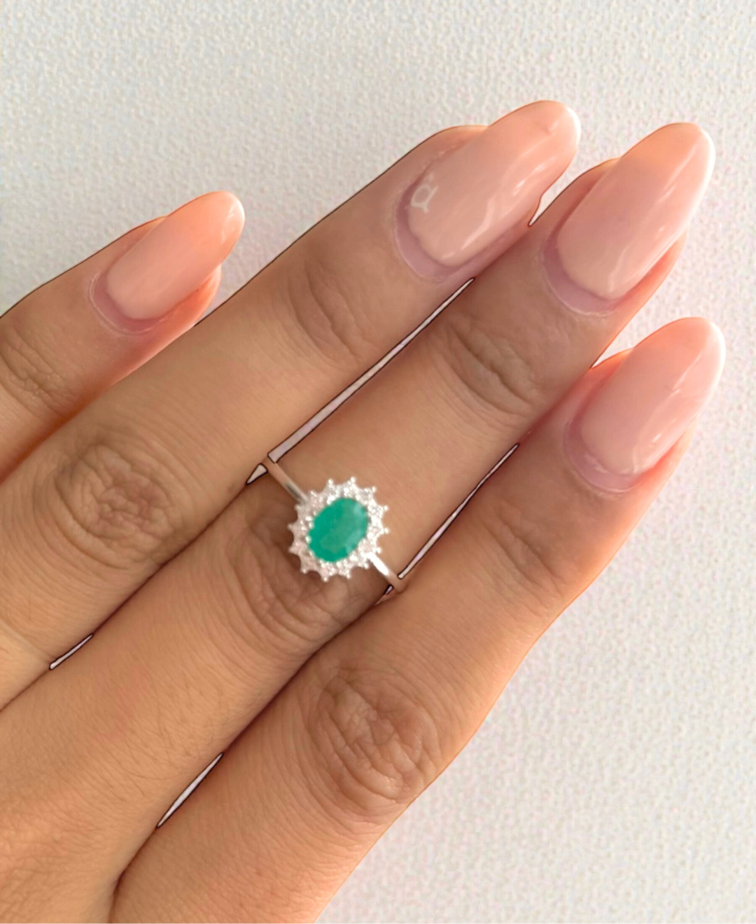 Lady Di Esmeralda anillo