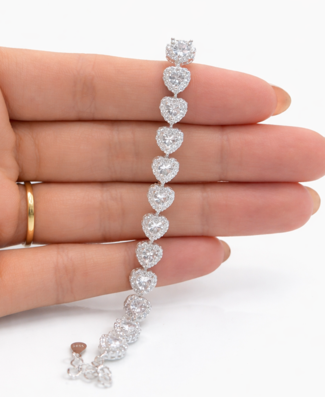 Pulsera tenis corazones