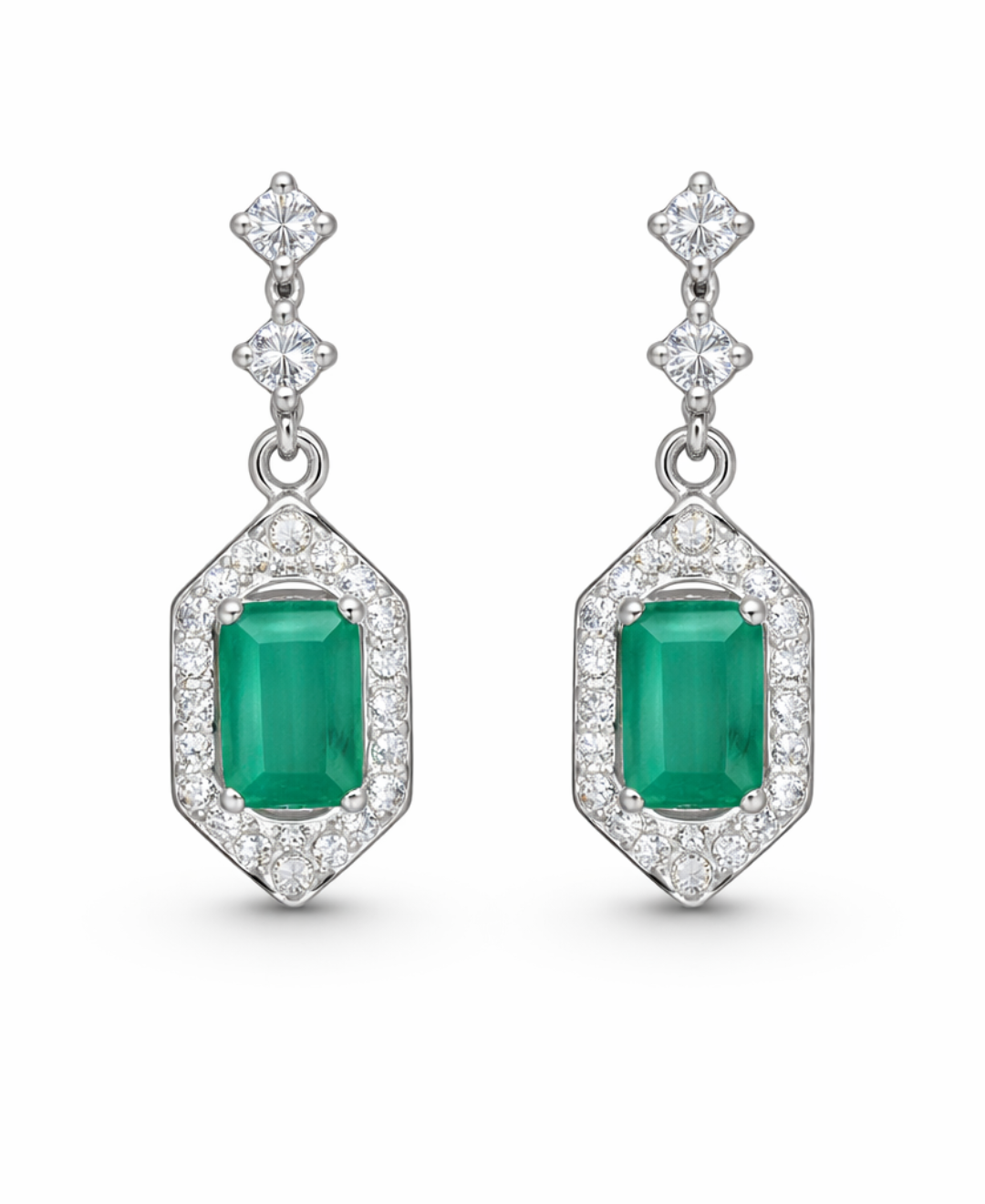Esmeralda elegante aretes