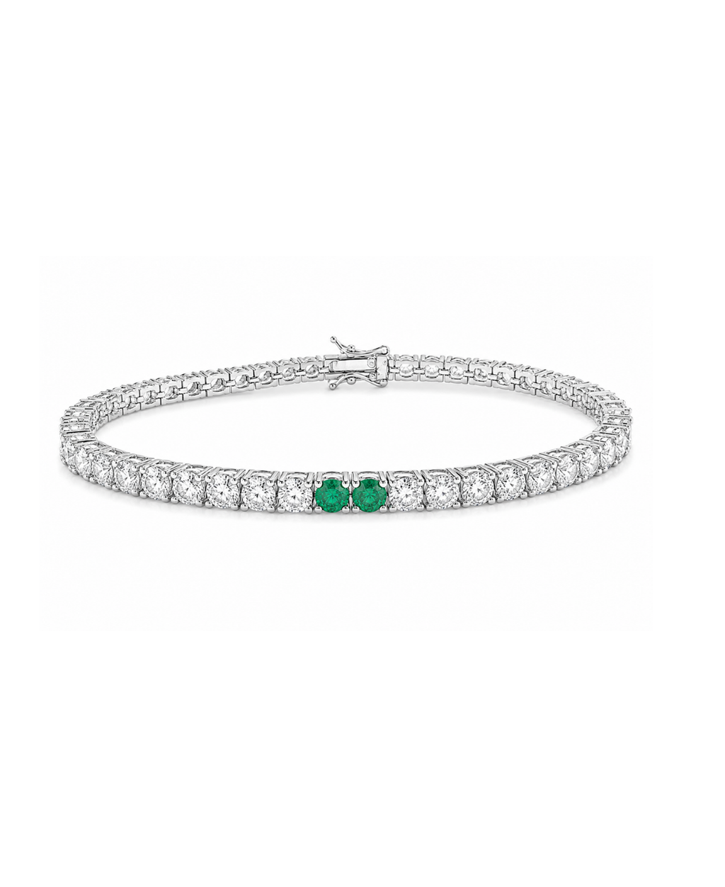Pulsera Tenis evora 2 esmeraldas