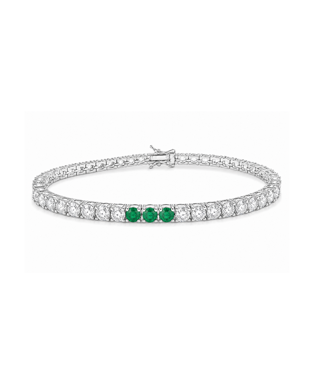 Pulsera Tenis evora 3 esmeraldas